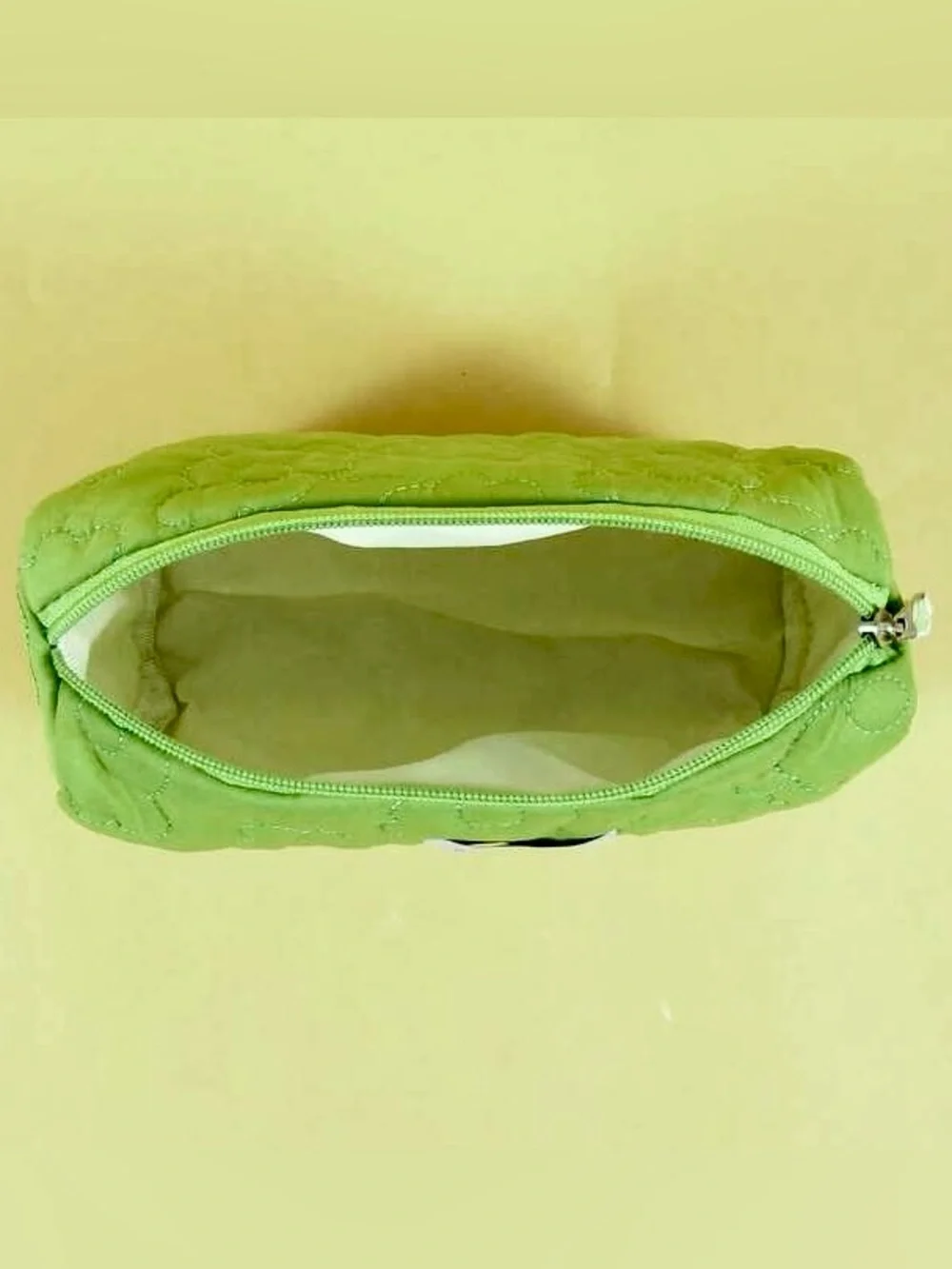 Large Green Quilted Pink Floral Women’s Makeup Toiletries Cosmetic Organizer Bag